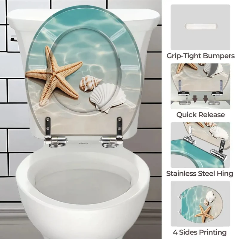 Universal Round Resin Toilet Seat With Slick Smooth Finish And Hella Durable Build Adjusts For Hole Spacing Between Four To Seven Inches While Fitting Standard Sizes Comes With Two Sets Mounting Hardware For No Sweat Quick Setup In Any Bathroom