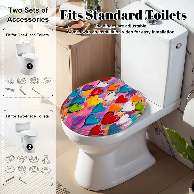High Impact Round Resin Toilet Seat With Quick Release Hinges For Everyday Bathroom Needs Slick Easy Wipe Surface Tailored To Fit Common Bowl Shapes Snug As A Glove Optimized For Rapid Setup No Sweat Maintenance Guaranteed Durability