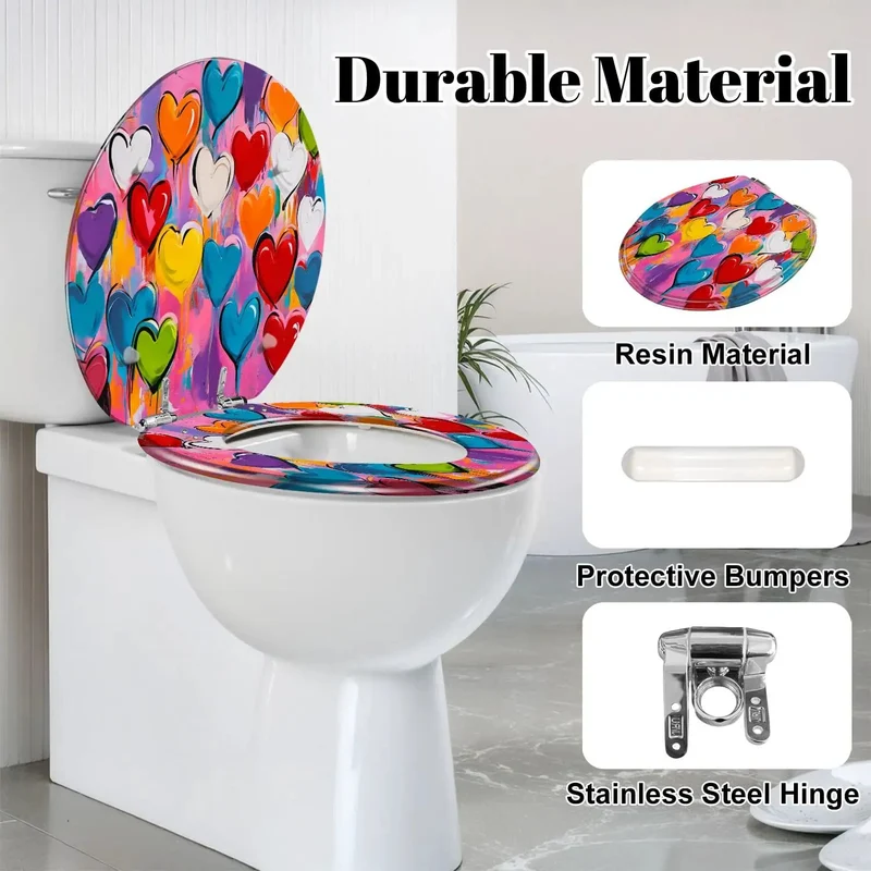 High Impact Round Resin Toilet Seat With Quick Release Hinges For Everyday Bathroom Needs Slick Easy Wipe Surface Tailored To Fit Common Bowl Shapes Snug As A Glove Optimized For Rapid Setup No Sweat Maintenance Guaranteed Durability