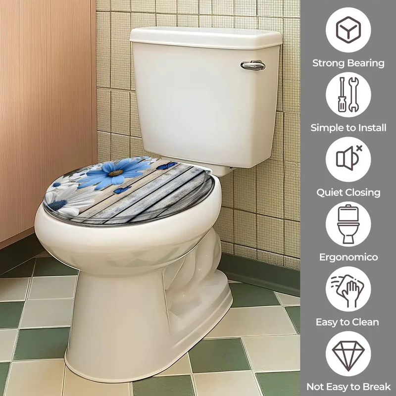 Round Resin Toilet Seat for Standard Bathrooms Featuring Premium Adjustable Universal Hinges That Guarantee Easy Setup No Sweat Replacement and Top Tier Dependable Daily Performance