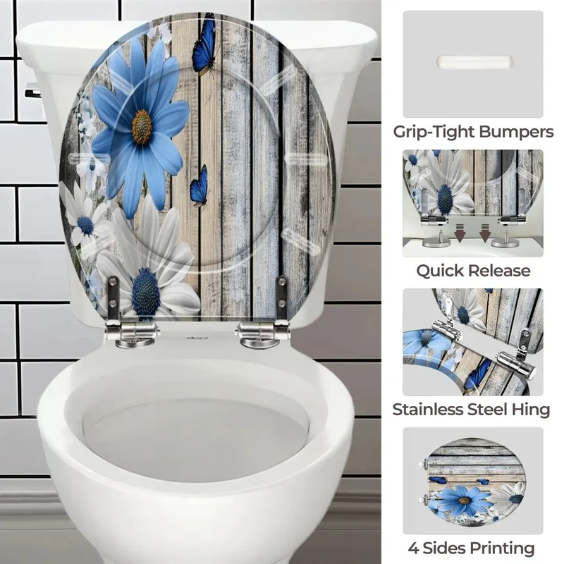 Round Resin Toilet Seat for Standard Bathrooms Featuring Premium Adjustable Universal Hinges That Guarantee Easy Setup No Sweat Replacement and Top Tier Dependable Daily Performance