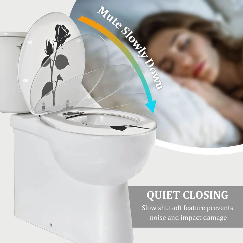 Premium Elongated Toilet Seat With Soft Close Resin Lid Universal American Standard Bathroom Fixture Quick Release Adjustable Hinges No Sweat Install Solid Build
