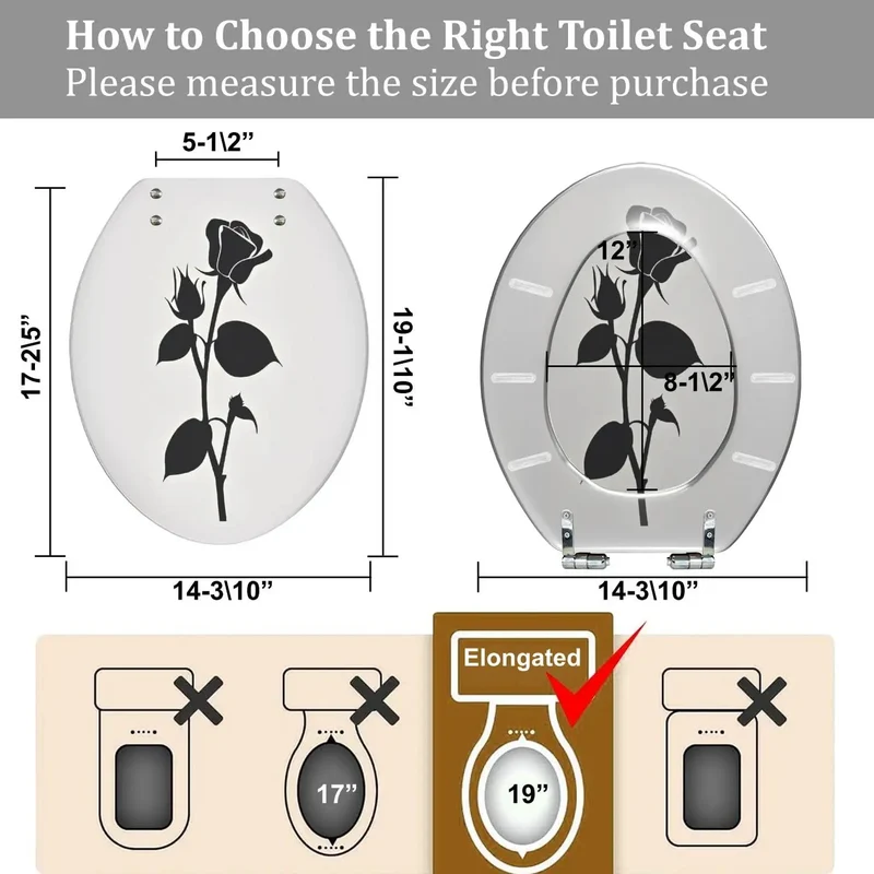 Premium Elongated Toilet Seat With Soft Close Resin Lid Universal American Standard Bathroom Fixture Quick Release Adjustable Hinges No Sweat Install Solid Build