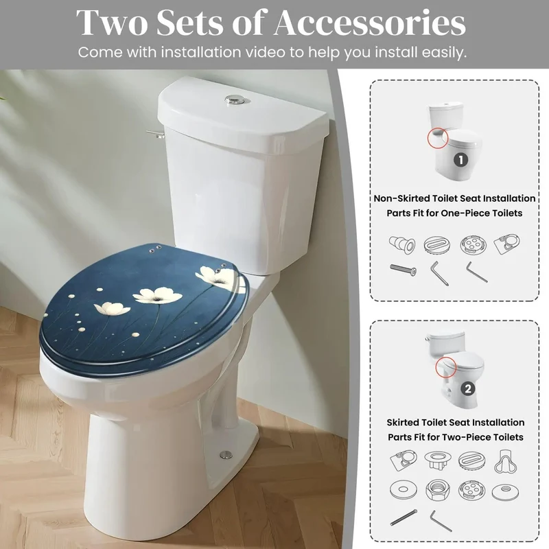 Round Toilet Seat Replacement For Bathroom With Quick Adjust Hinges No Sweat Drop In Install Skirt Free And American Standard Toilets Compatible Durable Design Upgrade