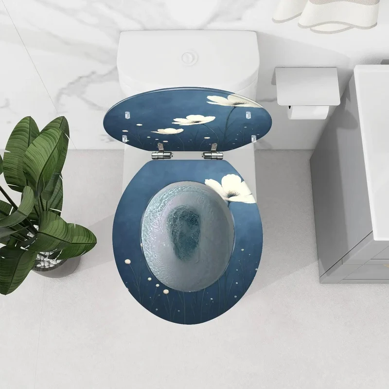 Round Toilet Seat Replacement For Bathroom With Quick Adjust Hinges No Sweat Drop In Install Skirt Free And American Standard Toilets Compatible Durable Design Upgrade