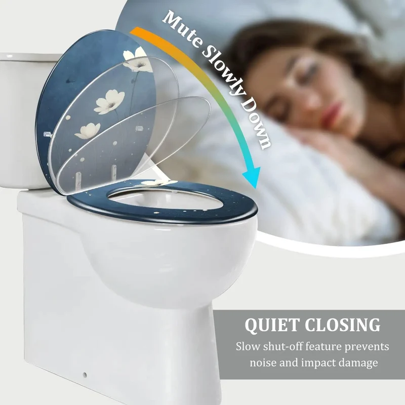 Round Toilet Seat Replacement For Bathroom With Quick Adjust Hinges No Sweat Drop In Install Skirt Free And American Standard Toilets Compatible Durable Design Upgrade