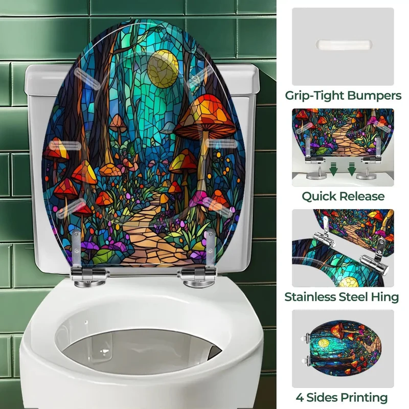 Slick Elongated Resin Toilet Seat Universal Bathroom Replacement With No Sweat Install Hardware Top Shelf Deco Upgrade Fits Best For Most Standard Toilets And Smooth House Updates