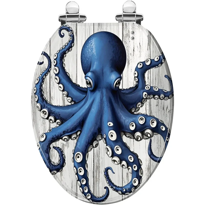 Switch Up Your Bath Setup With This Cool Resin Elongated Toilet Seat Rocking an Octopus Design That Plays Nice With Most Fixtures Built to Last For Everyday Use and Quick Install Without Any Gripe