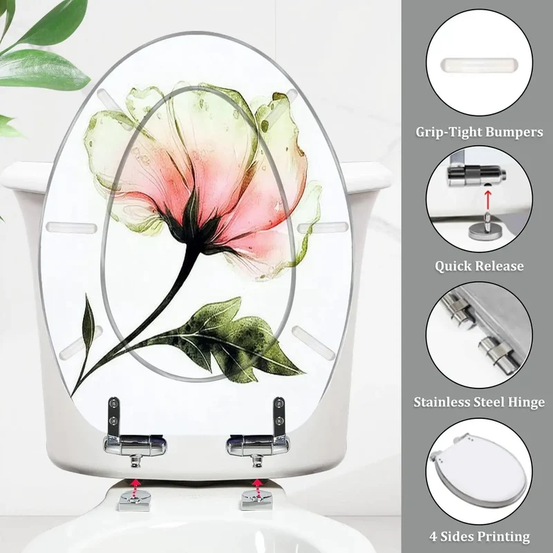 Built Tough Resin Elongated Toilet Seat Featuring Silent Soft Close Design And Fully Universal American Standard Mounting Hardware For Seriously Hassle Free Bathroom Installations