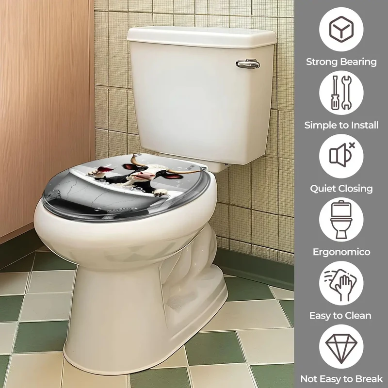 Straight Up Premium Resin Round Toilet Seat Crafted For Traditional Farmhouse Bathrooms With Universal Fit Mounting Bolts No Sweat Setup And Dang Tough Durability For Heavy Daily Use