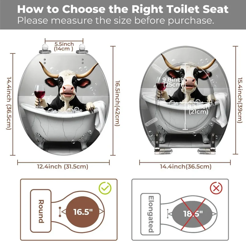 Straight Up Premium Resin Round Toilet Seat Crafted For Traditional Farmhouse Bathrooms With Universal Fit Mounting Bolts No Sweat Setup And Dang Tough Durability For Heavy Daily Use