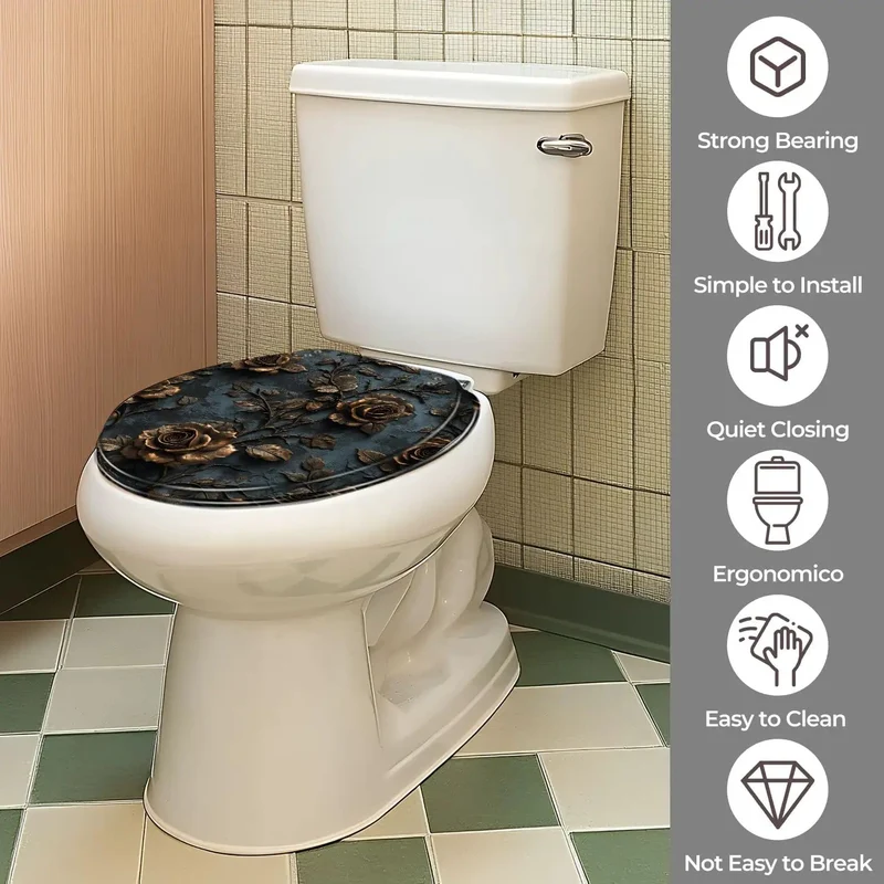 Heavy Duty Round Resin Toilet Seat With Universal Adjustable Mount Hardware For Easy Bathroom Refresh Quick Swap Tool Free Install Smooth Durable Surface Top Notch Craftsmanship