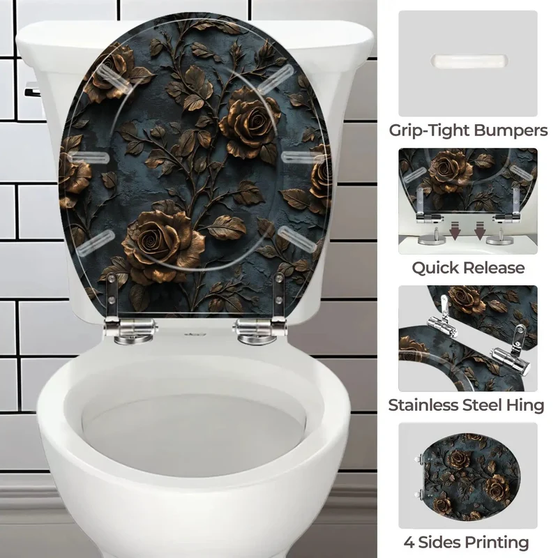 Heavy Duty Round Resin Toilet Seat With Universal Adjustable Mount Hardware For Easy Bathroom Refresh Quick Swap Tool Free Install Smooth Durable Surface Top Notch Craftsmanship