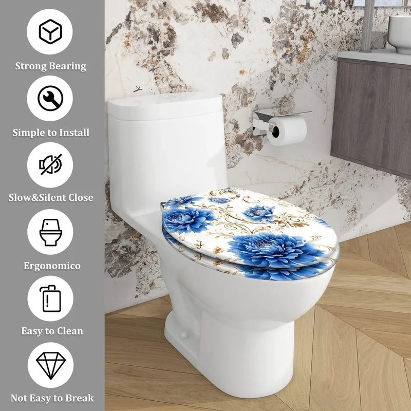 Premium Elongated Toilet Seat Featuring Quiet Close Tech Fits Most Standard Bowls Perfectly Drops Right In Zero Hassle Includes Full Mounting Kit For Smooth Daily Operation And A Clean Bathroom Upgrade You Gonna Appreciate