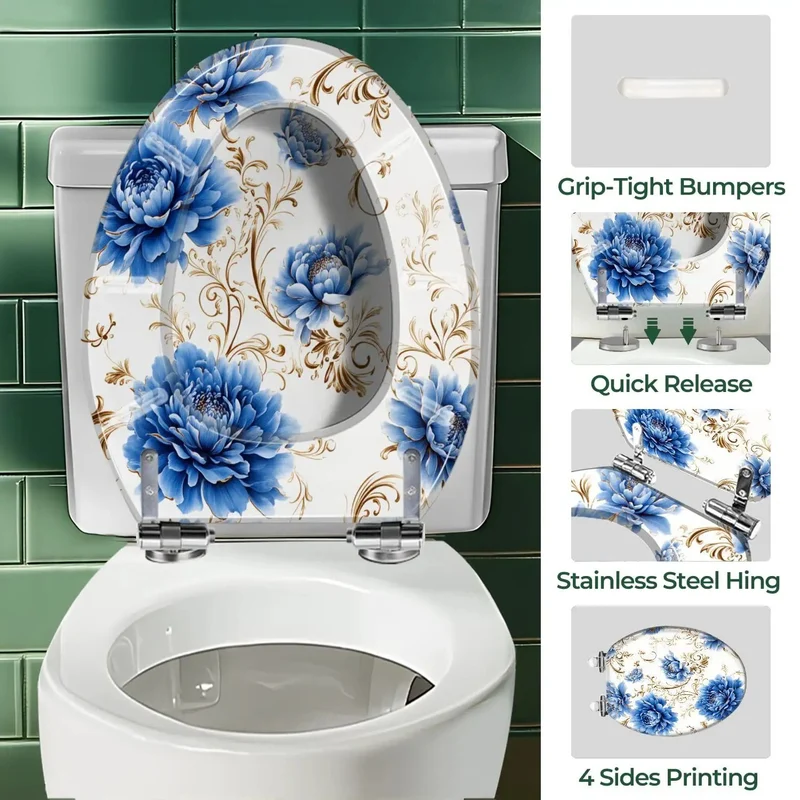Premium Elongated Toilet Seat Featuring Quiet Close Tech Fits Most Standard Bowls Perfectly Drops Right In Zero Hassle Includes Full Mounting Kit For Smooth Daily Operation And A Clean Bathroom Upgrade You Gonna Appreciate