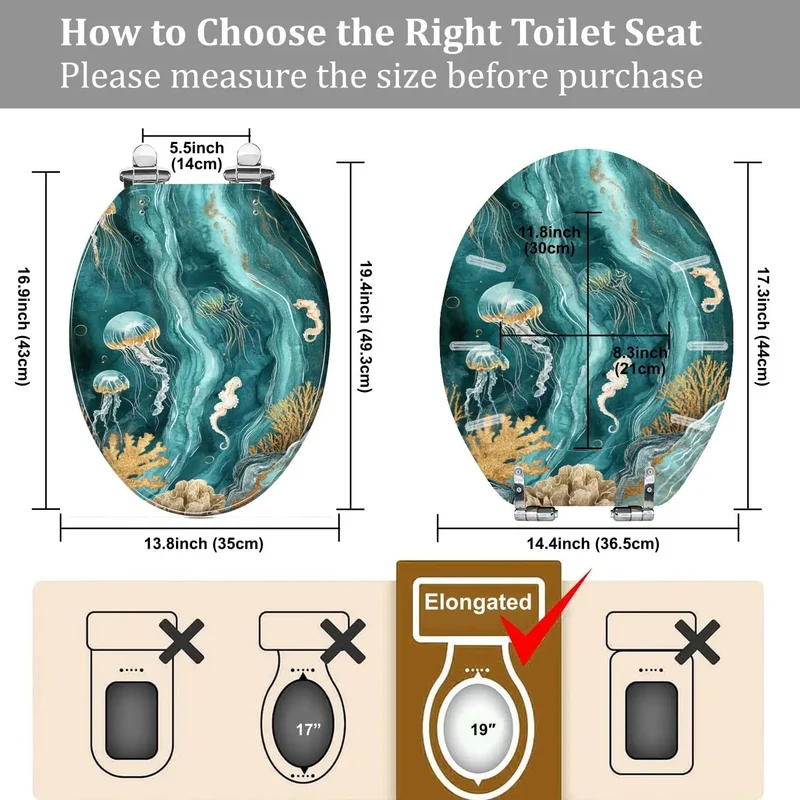 Elongated Resin Toilet Seat With Adjustable Hinges Fits Most Standard American Toilets Includes Dual Mounting Hardware For Skirted And Non Skirted Models Super Solid Build No Sweat Setup Smooth Swing Action Total Game Changer Upgrade Your Home