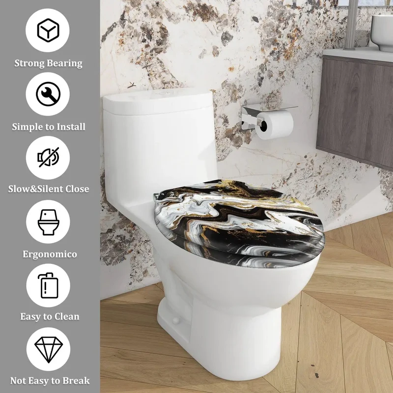 Elongated Toilet Seat For Standard Bathrooms With Quick Snap Mounts And No Hassle Universal Fit Using Smooth Adjusting Hinges For Chill Daily Comfort And Legit Durable Construction Inclusive Hardware