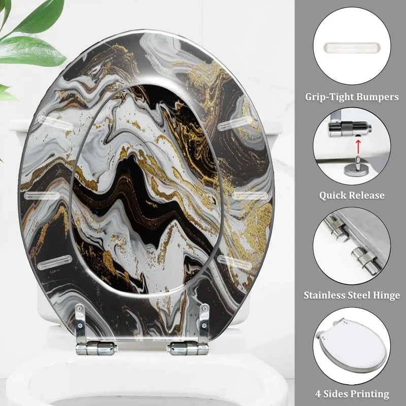Elongated Toilet Seat For Standard Bathrooms With Quick Snap Mounts And No Hassle Universal Fit Using Smooth Adjusting Hinges For Chill Daily Comfort And Legit Durable Construction Inclusive Hardware