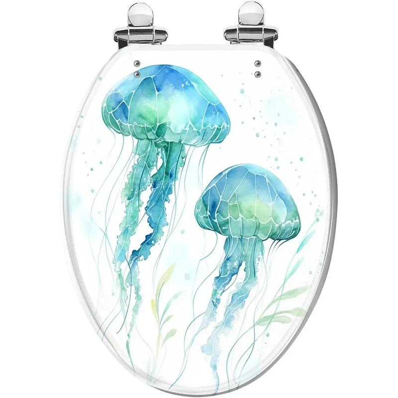 Cosmic Pattern Resin Elongated Toilet Seat Featuring Heavy Duty Quick Install Hardware And Game Changing Comfort For Hassle Free Bathroom Transformations