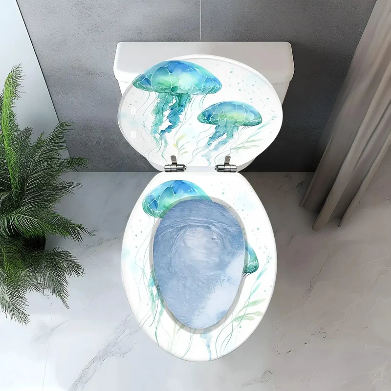 Cosmic Pattern Resin Elongated Toilet Seat Featuring Heavy Duty Quick Install Hardware And Game Changing Comfort For Hassle Free Bathroom Transformations