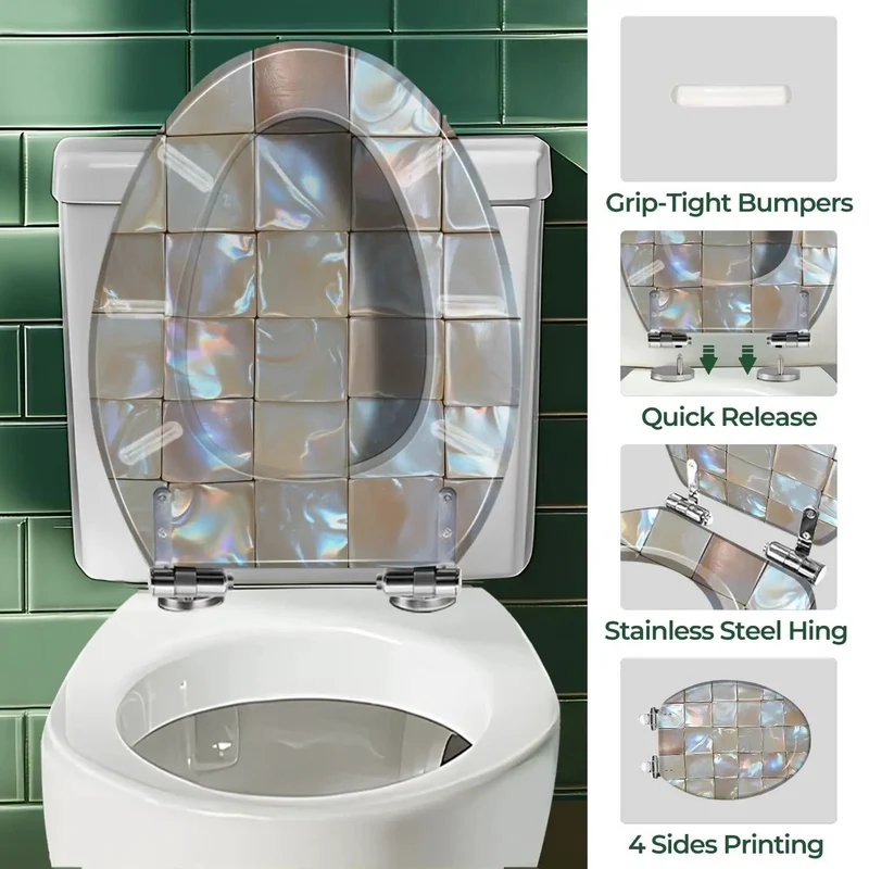 Rugged Build Resin Toilet Seat For Bathrooms Featuring Quick Hook Up And Spare Fittings For Standard Elongated Bowls That Guarantee A Comfy Smooth Ride And Worry Free Performance Daily