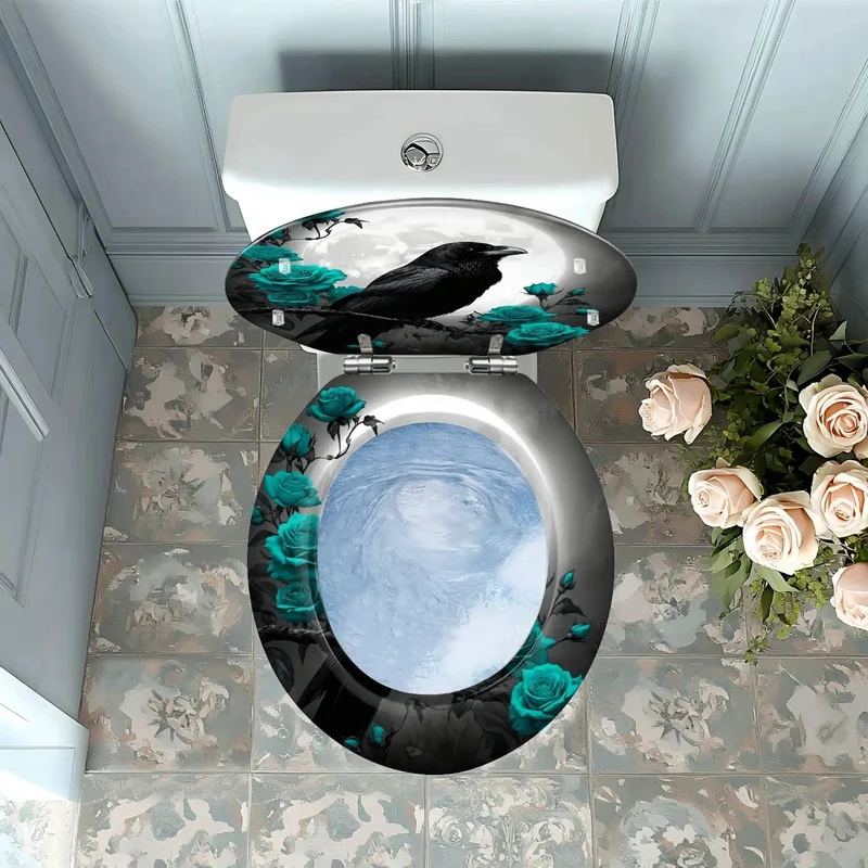 Round Decorative Toilet Seat With Universal Adjustable Mounting Kit For Effortless Bathroom Upgrade Smooth Non Slip Surface And Easy Tool Free Swap That Truly Slaps