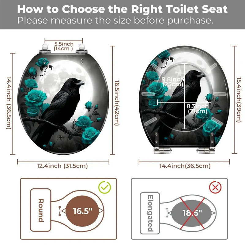 Round Decorative Toilet Seat With Universal Adjustable Mounting Kit For Effortless Bathroom Upgrade Smooth Non Slip Surface And Easy Tool Free Swap That Truly Slaps