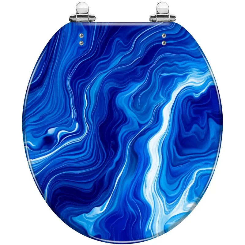 Round Resin Toilet Seat With Adjustable Universal Fit Covers 4 To 7 Inch Mounting Range Slick Coated Surface And Breezy Hardware Setup Transforms Any Bathroom Quickly Today Includes Easy Install Kit