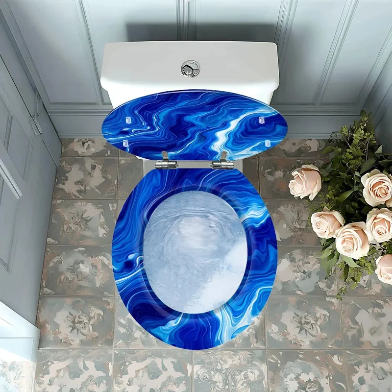Round Resin Toilet Seat With Adjustable Universal Fit Covers 4 To 7 Inch Mounting Range Slick Coated Surface And Breezy Hardware Setup Transforms Any Bathroom Quickly Today Includes Easy Install Kit