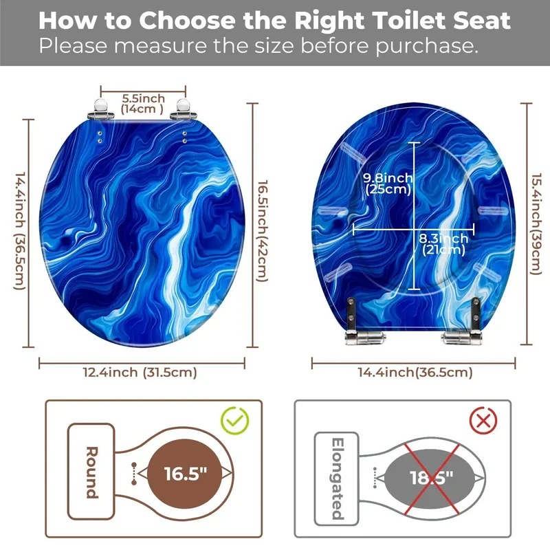 Round Resin Toilet Seat With Adjustable Universal Fit Covers 4 To 7 Inch Mounting Range Slick Coated Surface And Breezy Hardware Setup Transforms Any Bathroom Quickly Today Includes Easy Install Kit