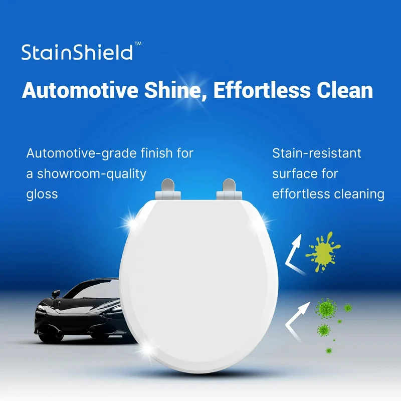 Round White Durable Wood Toilet Seat With Smooth Slow Close Design And Magnetic Quick Release Magic Hinge For Zero Sweat No Slam Setup Total Bathroom Glow Up Super Easy Cleanup White Lid