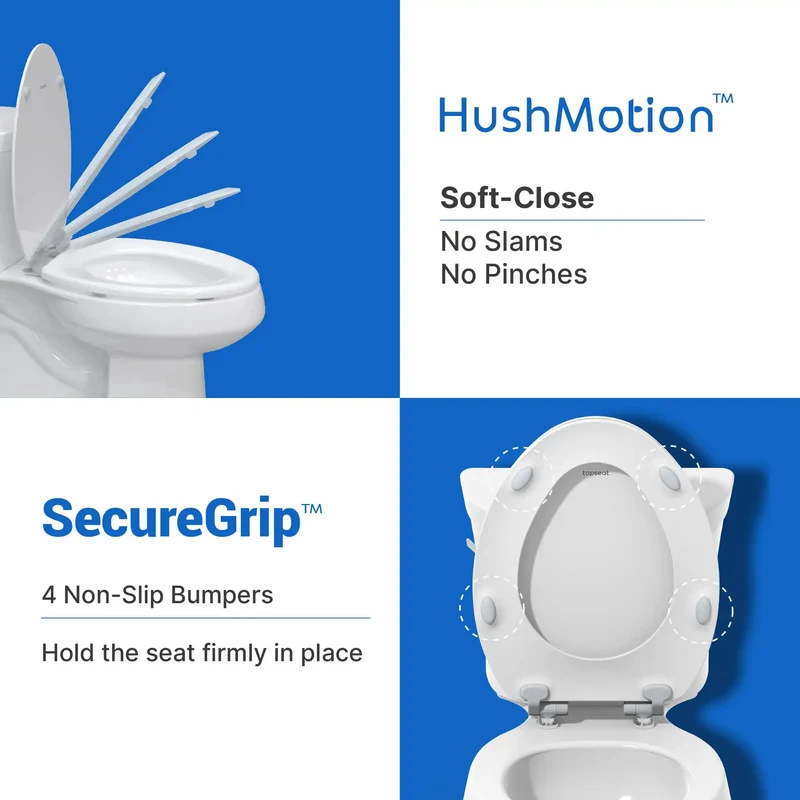 Round White Durable Wood Toilet Seat With Smooth Slow Close Design And Magnetic Quick Release Magic Hinge For Zero Sweat No Slam Setup Total Bathroom Glow Up Super Easy Cleanup White Lid