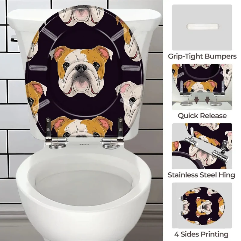 Heavy Duty Round Resin Toilet Seat With No Hassle Adjustable Bolt Spacing And Slick Quick Install Hardware For Instant Standard Bathroom Glow Up And All Day Comfort