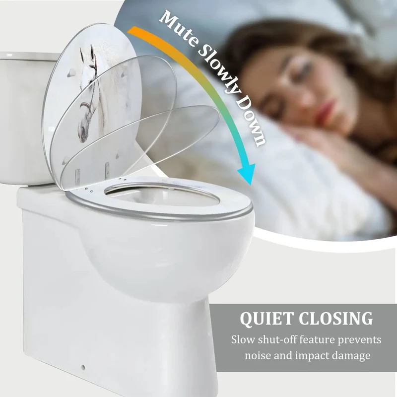 Elongated Toilet Seat Featuring Soft Close Lid And Fully Adjustable Hinges For Standard American Bathrooms Ships With Quick Release Hardware And Universal Skirted Mounting For Dead Simple Install