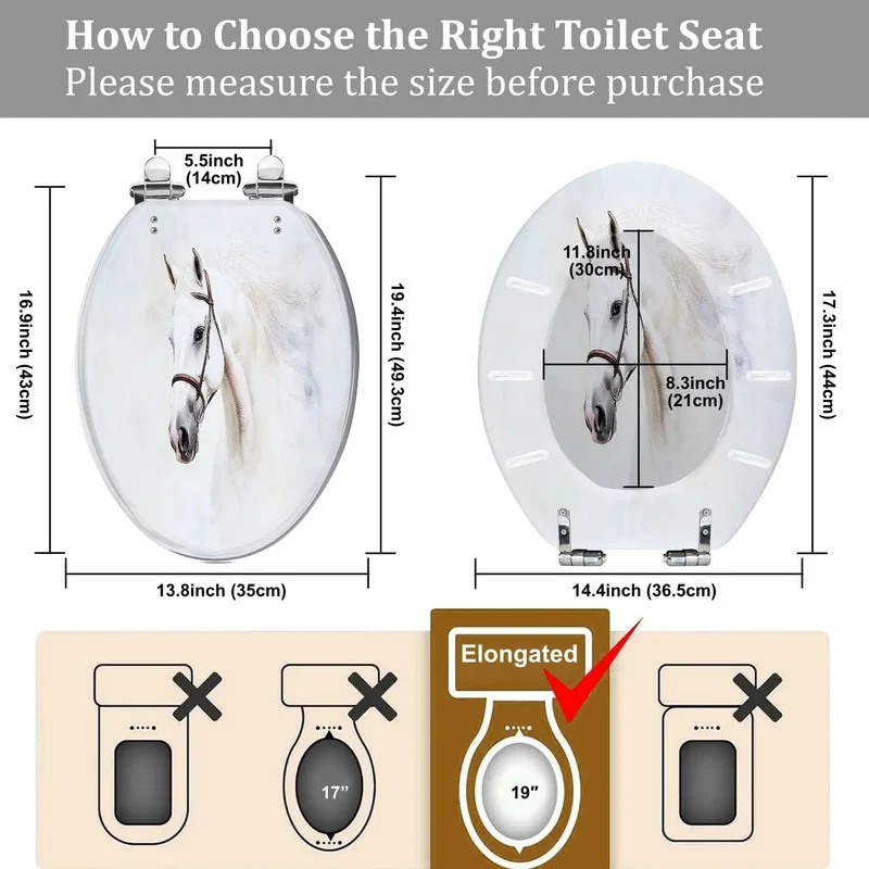 Elongated Toilet Seat Featuring Soft Close Lid And Fully Adjustable Hinges For Standard American Bathrooms Ships With Quick Release Hardware And Universal Skirted Mounting For Dead Simple Install