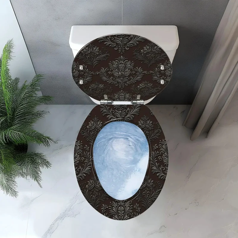 Heavy Duty Gothic Resin Toilet Seat With No Fuss Installation Hardware And Secure Grip Fasteners For Standard Bathrooms That Snap Right On And Make Plumbing Jobs Feel Like A Breeze All Year Long