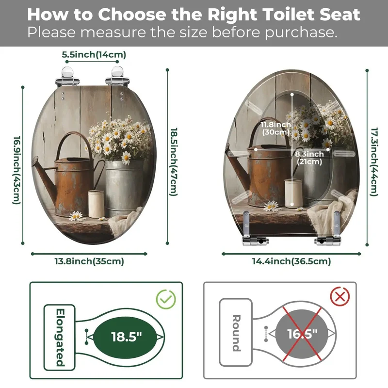 Premium Farmhouse Elongated Toilet Seat Comes Fully Loaded With Heavy Duty Mounting Kit For No Sweat Installations And Smooth Daily Routine Usage Year Round