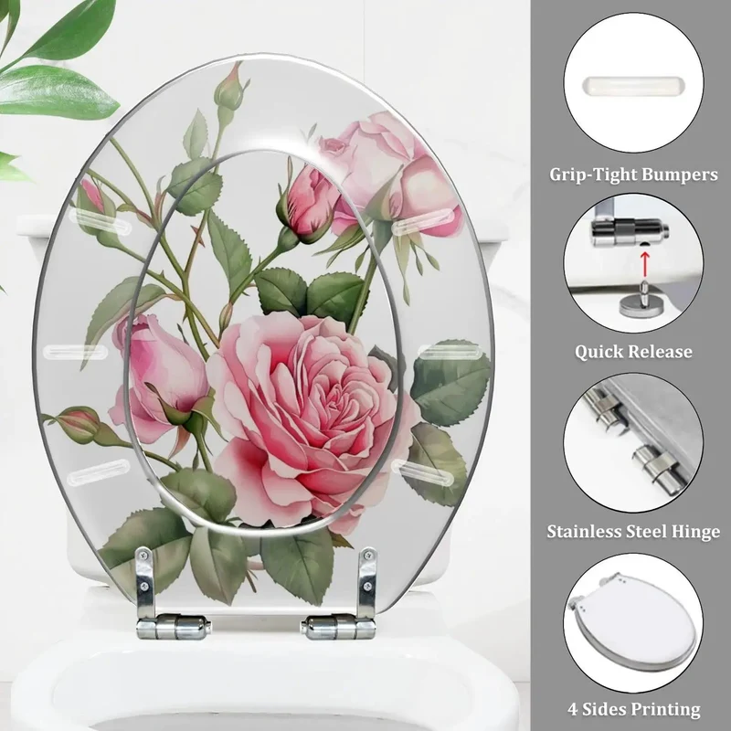 Sleek Elongated Resin Toilet Seat With Adjustable Heavy Duty Hinges And Fast Release Clips For American Standard Bathrooms Featuring Smooth Quiet Action And No Fuss Setup For Both Skirted And Traditional Designs Built Like A Tank