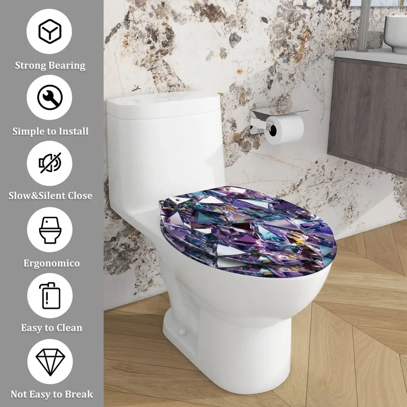 Premium Elongated Toilet Seat Featuring Smooth Quiet Close Lids And Full Adjustment Hardware For Easy Peasy Setup On Standard American Models Rock Solid Build Fits Every Style
