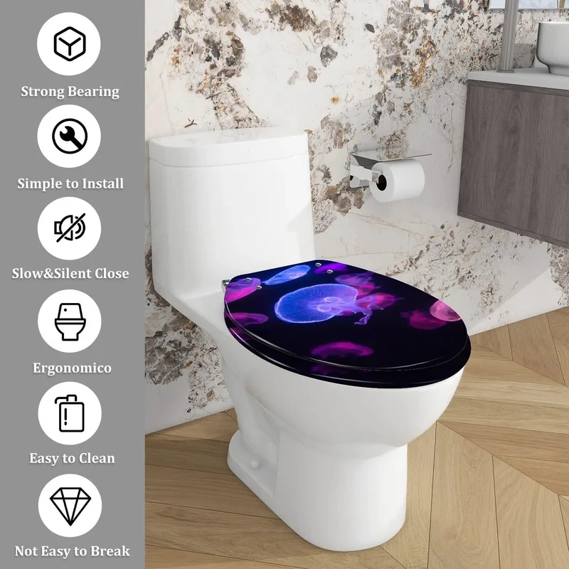 Top Tier Elongated Toilet Seat Crafted From Heavy Duty Resin Featuring Slick Soft Close Technology To Deliver A Freaking Quiet Slam Free Experience For Your American Standard Bathroom Setup With Skirted Hinge Coverage Included