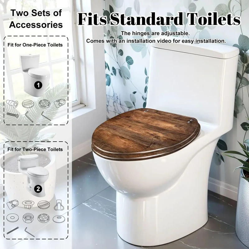 Replacement Elongated Resin Toilet Seat For Home Bathroom Featuring Adjustable Self Closing Hinges Straight Forward Install No Sweat Quick Swap For Rock Solid Durability And Smooth Daily Comfort