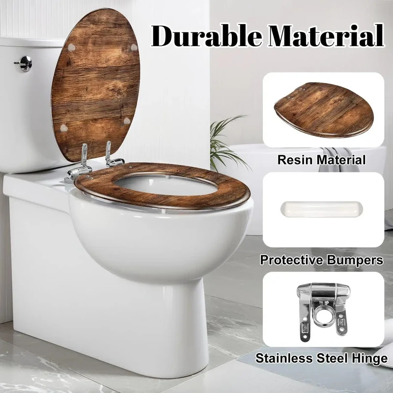 Replacement Elongated Resin Toilet Seat For Home Bathroom Featuring Adjustable Self Closing Hinges Straight Forward Install No Sweat Quick Swap For Rock Solid Durability And Smooth Daily Comfort
