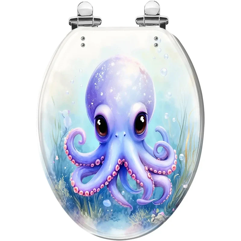 Kid Approved Ocean Theme Elongated Toilet Seat With Soft Close Lid Universal Fit And Zero Sweat Setup For Home Bathrooms Making Potty Time A Total Breeze