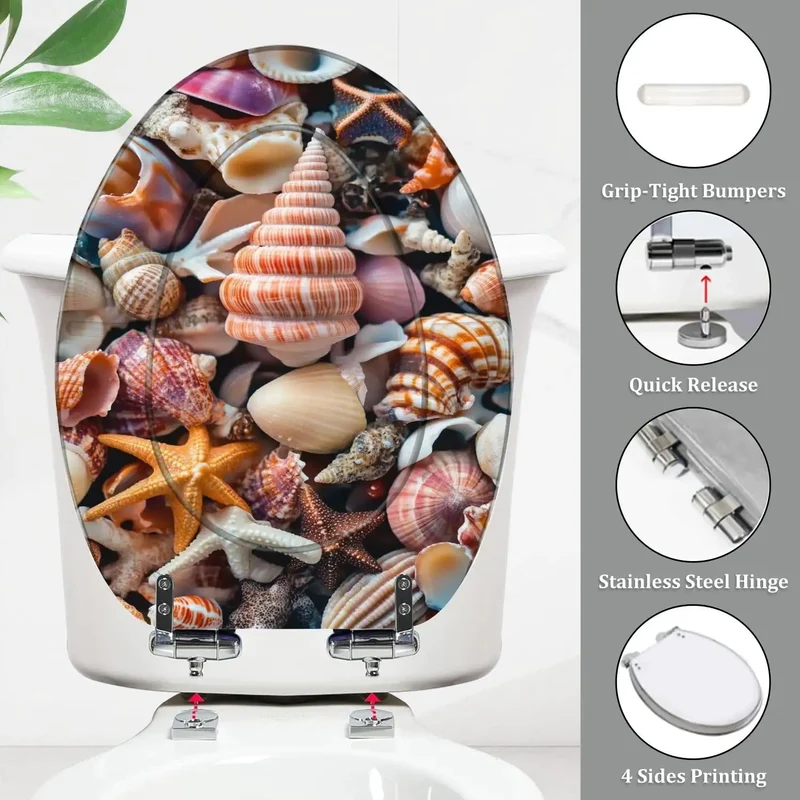 Elongated Quiet Close Toilet Seat With Adjustable Hinges For Home Bathroom Refresh No Sweat Install And Rock Solid Fit Compatible With Most Standard American Models Built Tough For Everyday Win