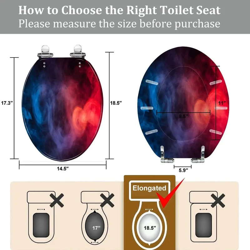 Rock Solid Round Toilet Seat Molded From Durable Resin With Adjustable No Fuss Hinges That Snap Tight On Standard American Toilets A Knockout Pick For Spooky Season Decor Or Routine Bathroom Updates