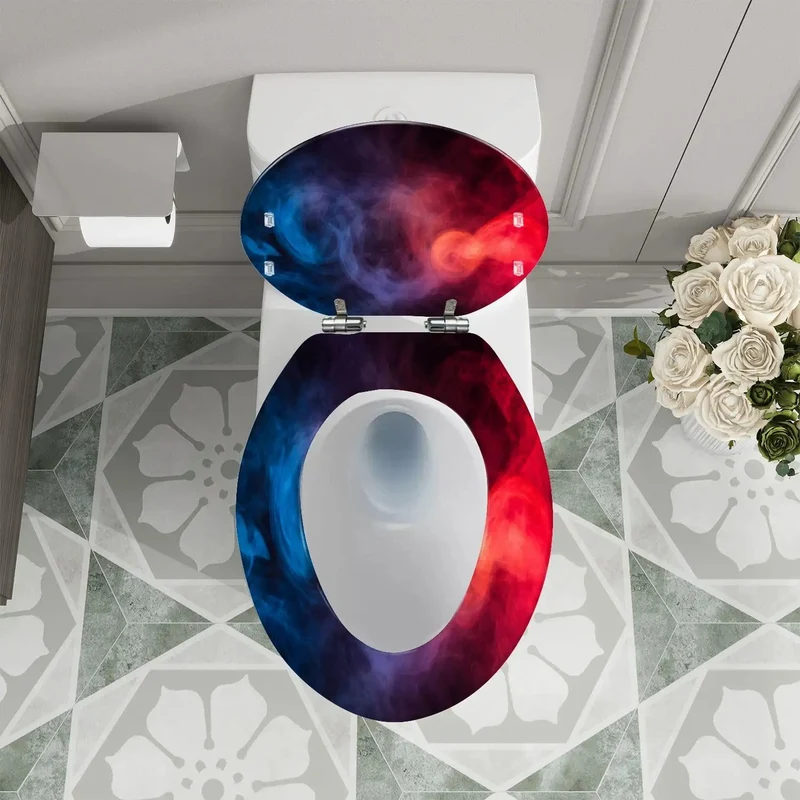 Rock Solid Round Toilet Seat Molded From Durable Resin With Adjustable No Fuss Hinges That Snap Tight On Standard American Toilets A Knockout Pick For Spooky Season Decor Or Routine Bathroom Updates