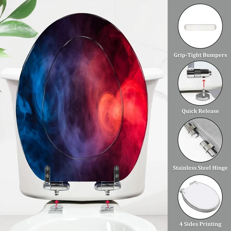 Rock Solid Round Toilet Seat Molded From Durable Resin With Adjustable No Fuss Hinges That Snap Tight On Standard American Toilets A Knockout Pick For Spooky Season Decor Or Routine Bathroom Updates