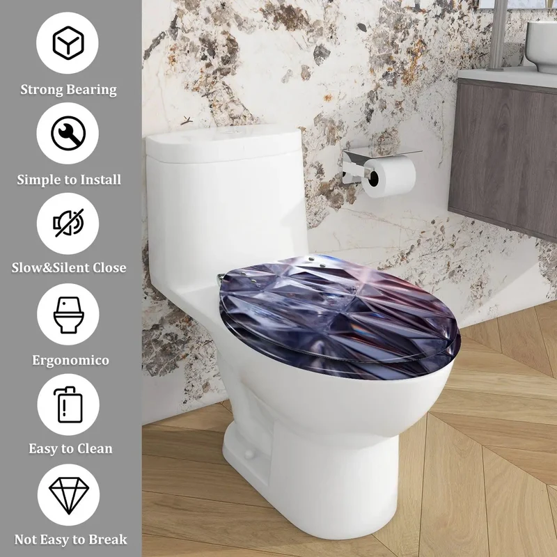 Heavy Duty Elongated Quiet Close Toilet Seat For Master Bathrooms Featuring Smooth Glide Lids And Hassle Free Mounting Kits Designed For Rapid Home Upgrades And Chill Daily Routines