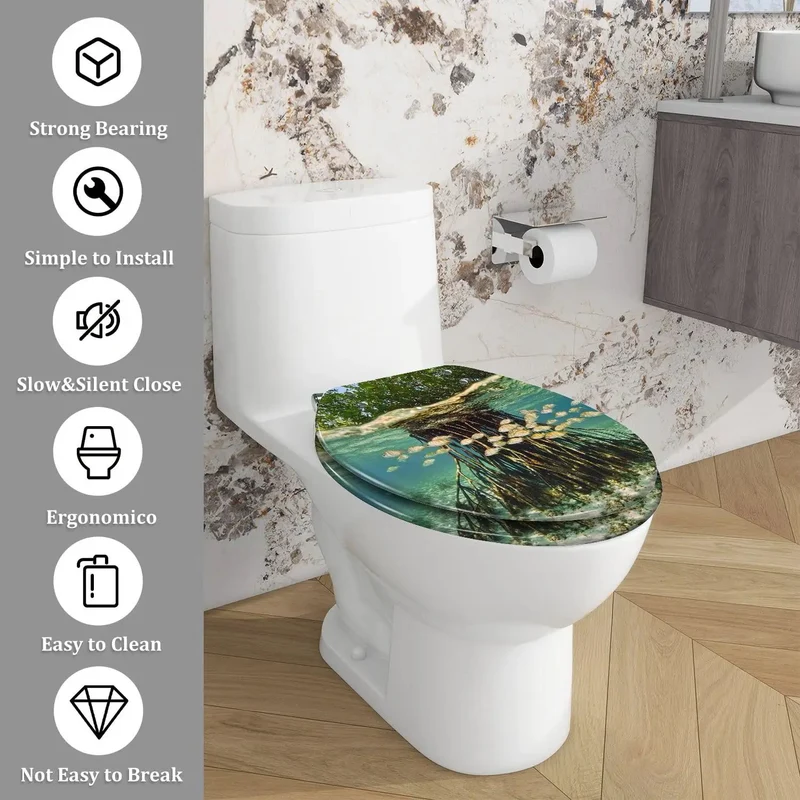 Built Tough Resin Elongated Toilet Seat Universal Fit Standard Bathroom Hardware Kit Included Quick Swap For Effortless Daily Upgrade And Reliable Performance