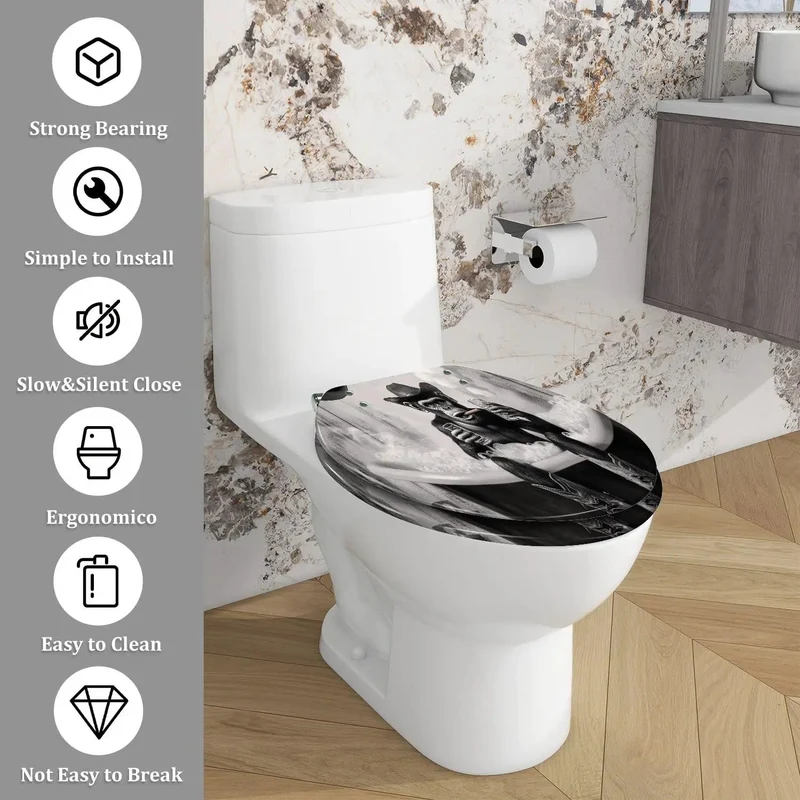 Hella Durable Elongated Resin Toilet Seat With Smooth Quiet Close Bathroom Fixture Built For Everyday Use Hassle Free Quick Mount Hardware Standard Size Match Game Changer Refresh